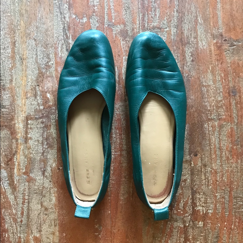 Everlane Green Leather Day Glove Flats